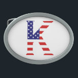 K Monograma sobreposto no bcnt de Sinalizador EUA<br><div class="desc">K Monograma sobreposto em USA Flag Belt Buckle Design © Trinkets e coisas 2017 - AHP Design. Todos os Direitos Reservados. 080517</div>