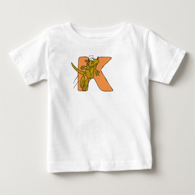 K para o t-shirt do bebê do canguru (Frente)