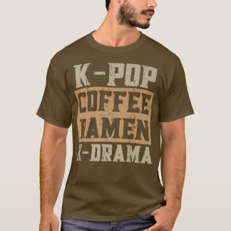 K-Pop Coffee Ramen K-Drama T-shirts For Coffee Lov