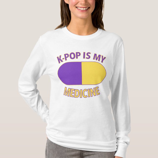 K-Pop é minha camisa de manga longa de medicina (Frente)