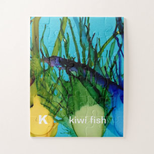 K - Quebra-cabeça da arte do alfabeto dos peixes