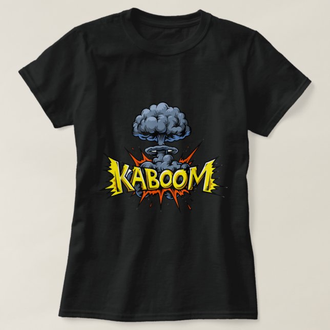 KABOOM! T-Shirt Bomb Mushroom Cloud Shirt Comic Bo (Frente do Design)
