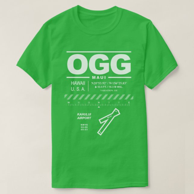 Kahului Airport OGG T-Shirt (Frente do Design)