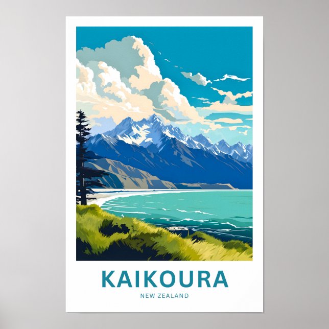 Kaikoura Nova Zelândia Viagem Impressão (Frente)