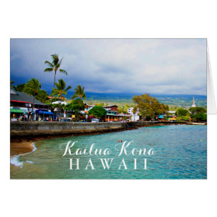 Kailua Kona Pier Hawaii Paint Cartão de Arte Digit