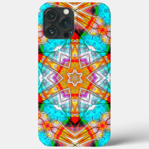 Kaleidoscope em laranja e ciano arranhado