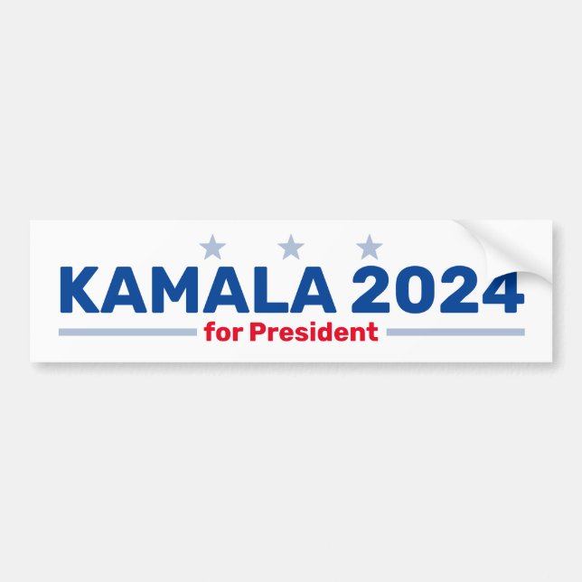 Kamala 2024 adesivo para-choques (Frente)