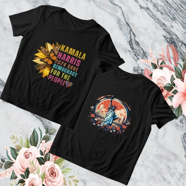Kamala Harris 2024 para Salvar T-Shirt Democracia (Criador carregado)