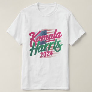 Kamala Harris 2024 T-Shirt - Negrito e Vibrante