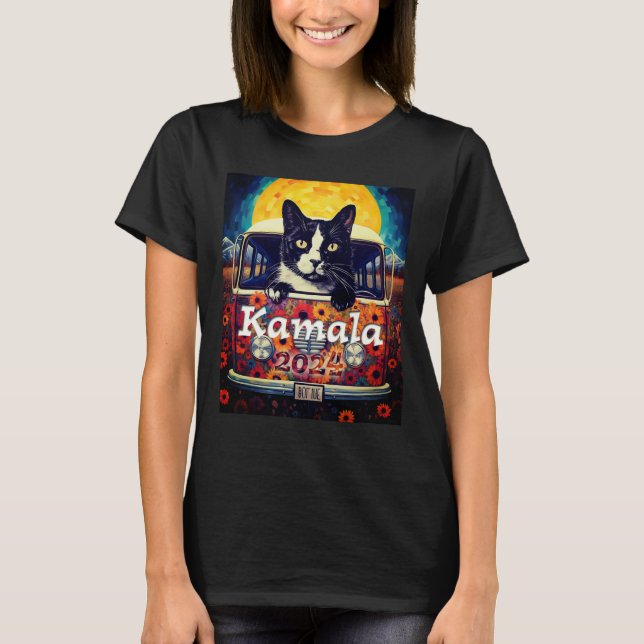 Kamala Harris Cat T-Shirt (Frente)