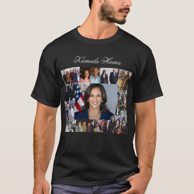 Kamala Harris Collage Basic T-Shirt (Frente)