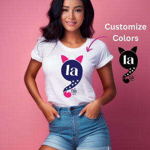 Kamala Harris La Cat, camiseta rosa e azul