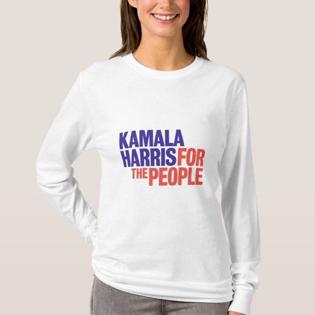 Kamala Harris para a camiseta de manga comprida da (Frente)
