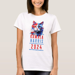 Kamala Harris Patriotic Cat T-Shirt