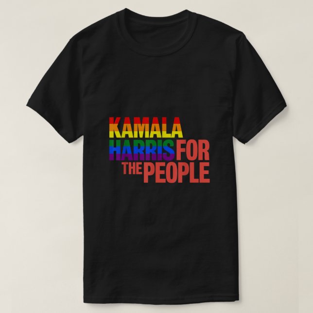 Kamala Harris Pride Camisa LGBT Orgulho gay Rainbo (Frente do Design)