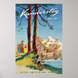 Kandersteg, suiça, poster de viagens