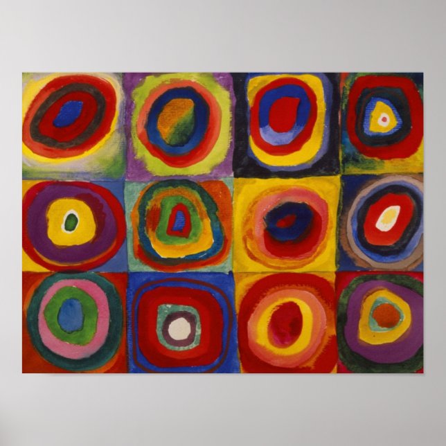 Kandinsky Color Study of Squares Circles Poster (Frente)