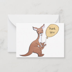 Kangaroo Mãe Cartões de agradecimentos