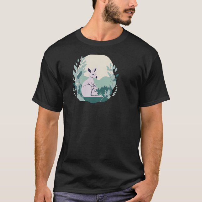 Kangaroo Silhouette T-Shirt Design (Frente)