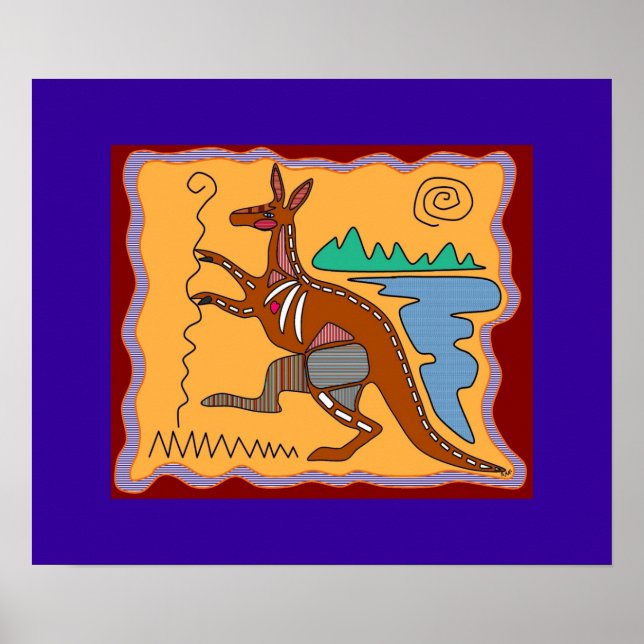 Kangaroo X-ray Art Poster (Frente)