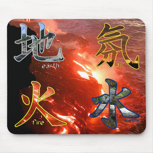 Kanji: Quatro elementos - Mousepad (Frente)