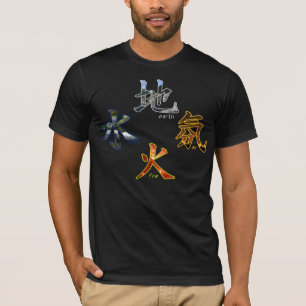 Kanji: Quatro elementos - t-shirt #4