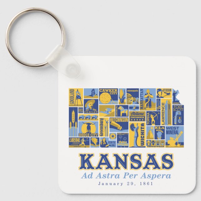 Kansas: Ad Astra Per Aspera - Chaveiro (Frente)