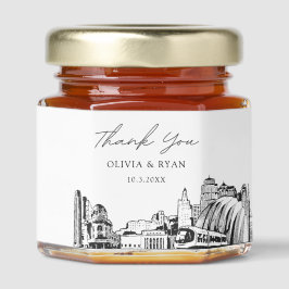 Kansas City Wedding Skyline Obrigado Favor de Mel