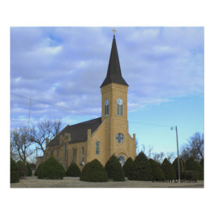 Kansas Country Limestone Church Foto Alargamento