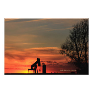 Kansas Country Sunset Silhouette Fotografia Alarga