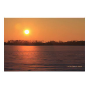Kansas Orange Sunset com o alargamento de fotos da