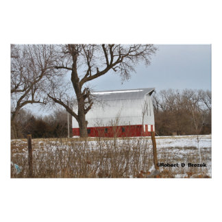Kansas Red Country Barn Fotografia Alargamento