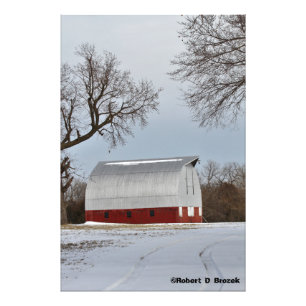 Kansas Red Country Barn Fotografia Alargamento