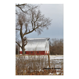 Kansas Red Country Barn Fotografia Alargamento