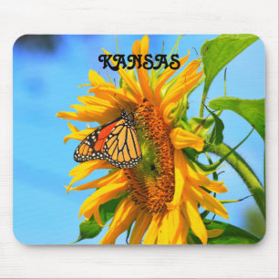 Kansas Sunflower and Monarch Butterfly, Mouse pad