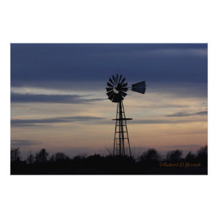 Kansas Sunset com nuvens Foto Alargamento