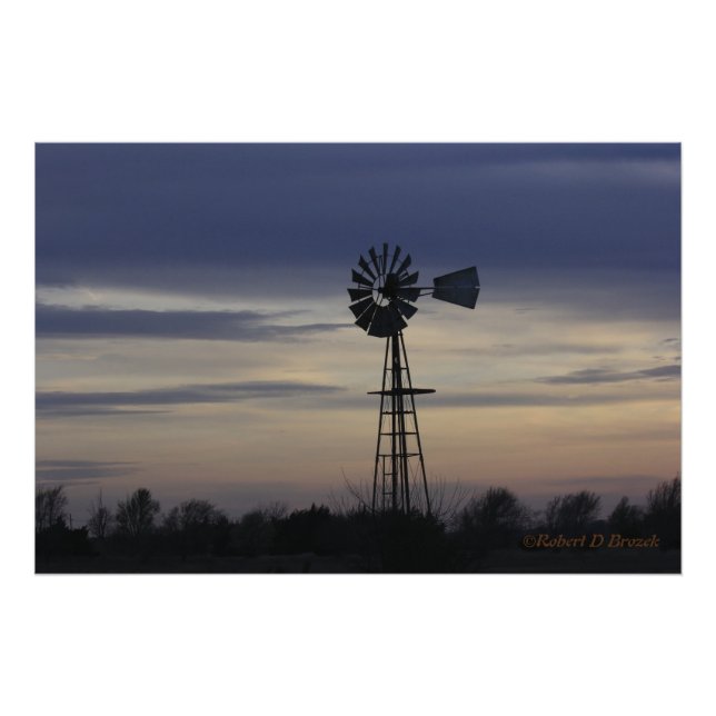 Kansas Sunset com nuvens Foto Alargamento (Frente)