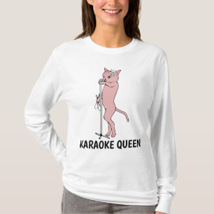 KARAOKE CAT Damas T-shirts