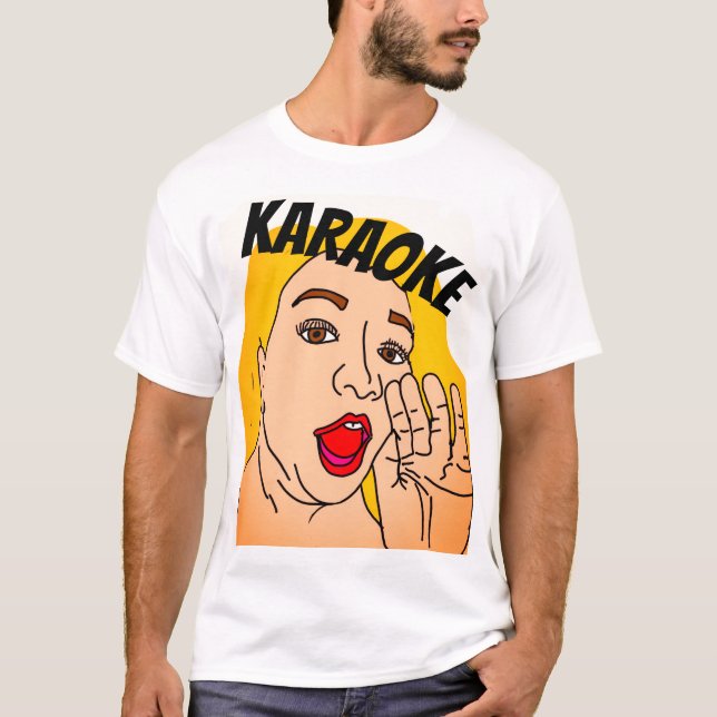 Karaoke chamando a camiseta (Frente)