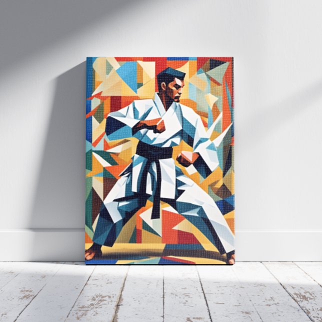 Karate Cubism Canvas Print (Criador carregado)