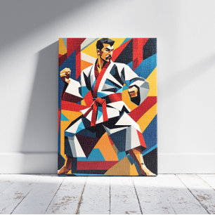 Karate Cubism Canvas Print