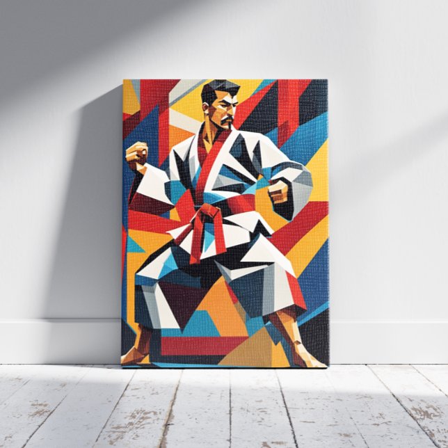 Karate Cubism Canvas Print (Criador carregado)