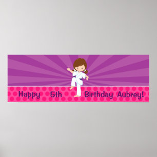 Karate Kid Girl Purple Rays Poster Roxo