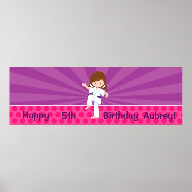 Karate Kid Girl Purple Rays Poster Roxo (Frente)
