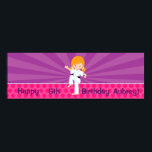 Karate Kid Girl Purple Rays Poster Vermelho<br><div class="desc">Vestir-se ou personalizar qualquer partido com o seu próprio banner de poster personalizado! Festas se tornaram muito mais divertidas!</div>