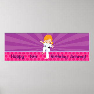 Karate Kid Girl Purple Rays Poster Vermelho