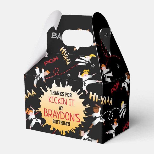 Karate Kids - Caixa de Presente para Festa de aniv (Frente)