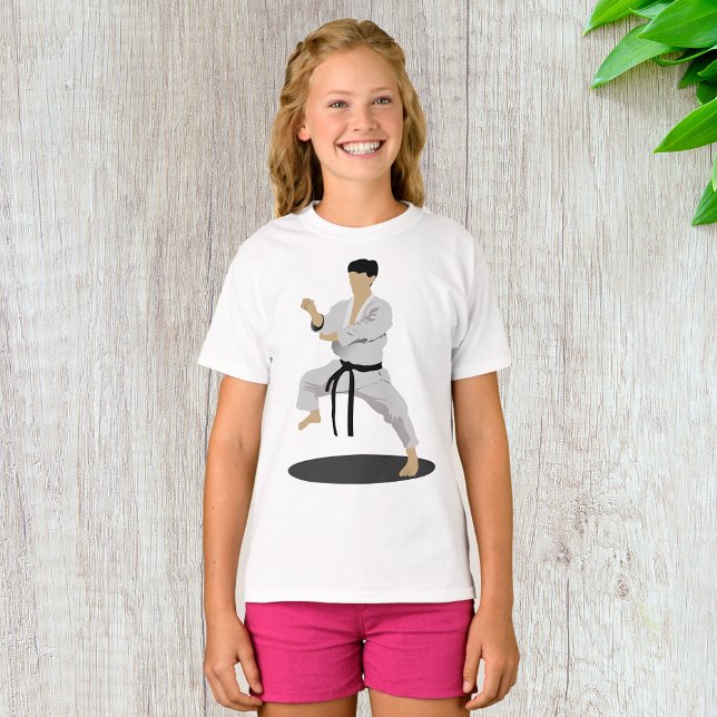 Karate Pose Girls T-Shirt (Criador carregado)