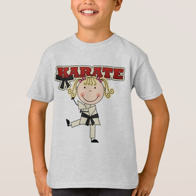 KARATÉ - t-shirt e presentes louros da menina (Frente)