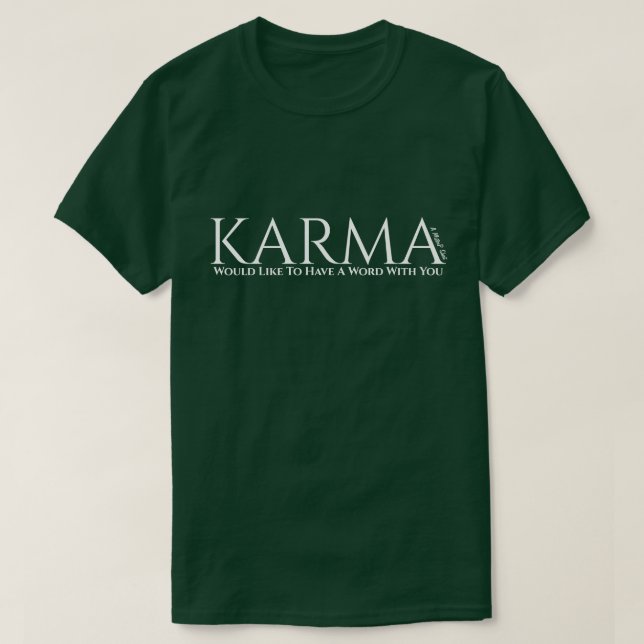 Karma (2) Escuro - Uma Camisa MisterP (Frente do Design)